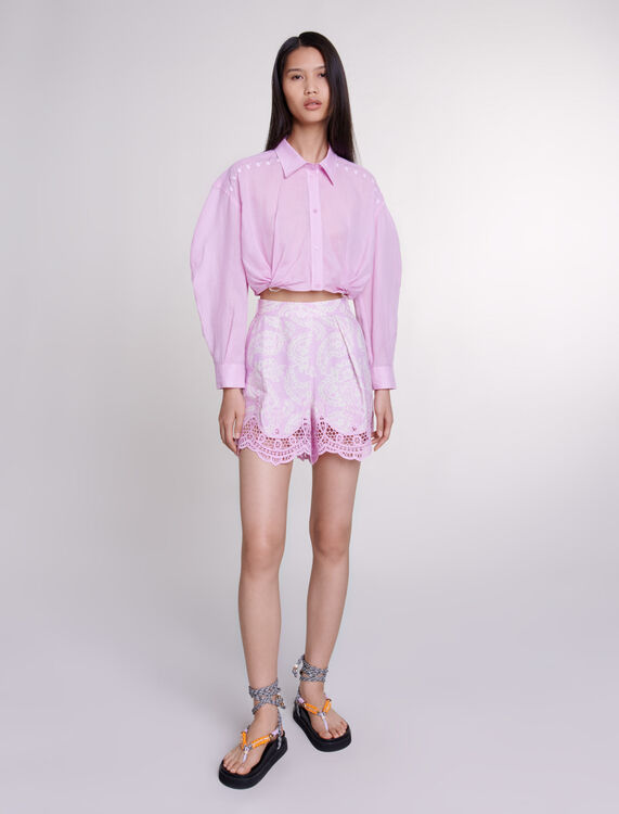 Ramie cropped shirt - Spring-Summer Collection - MAJE