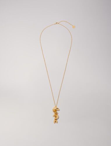Long fortune cookie necklace : Other accessories color Gold