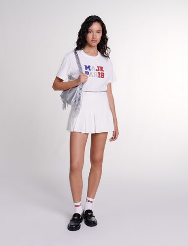 Short pleated skirt : Skirts & Shorts color White