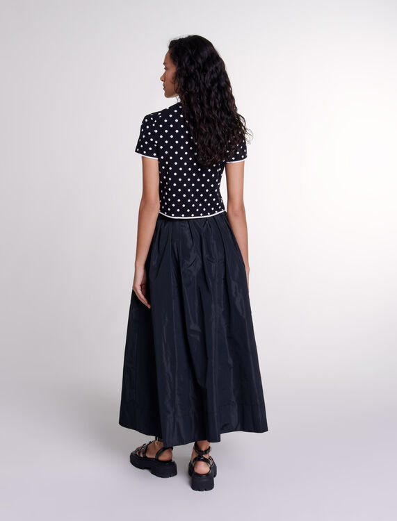 Long skirt with contrast waistband -  - MAJE