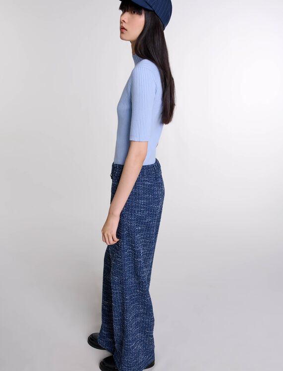 Wide-leg tweed trousers -  - MAJE