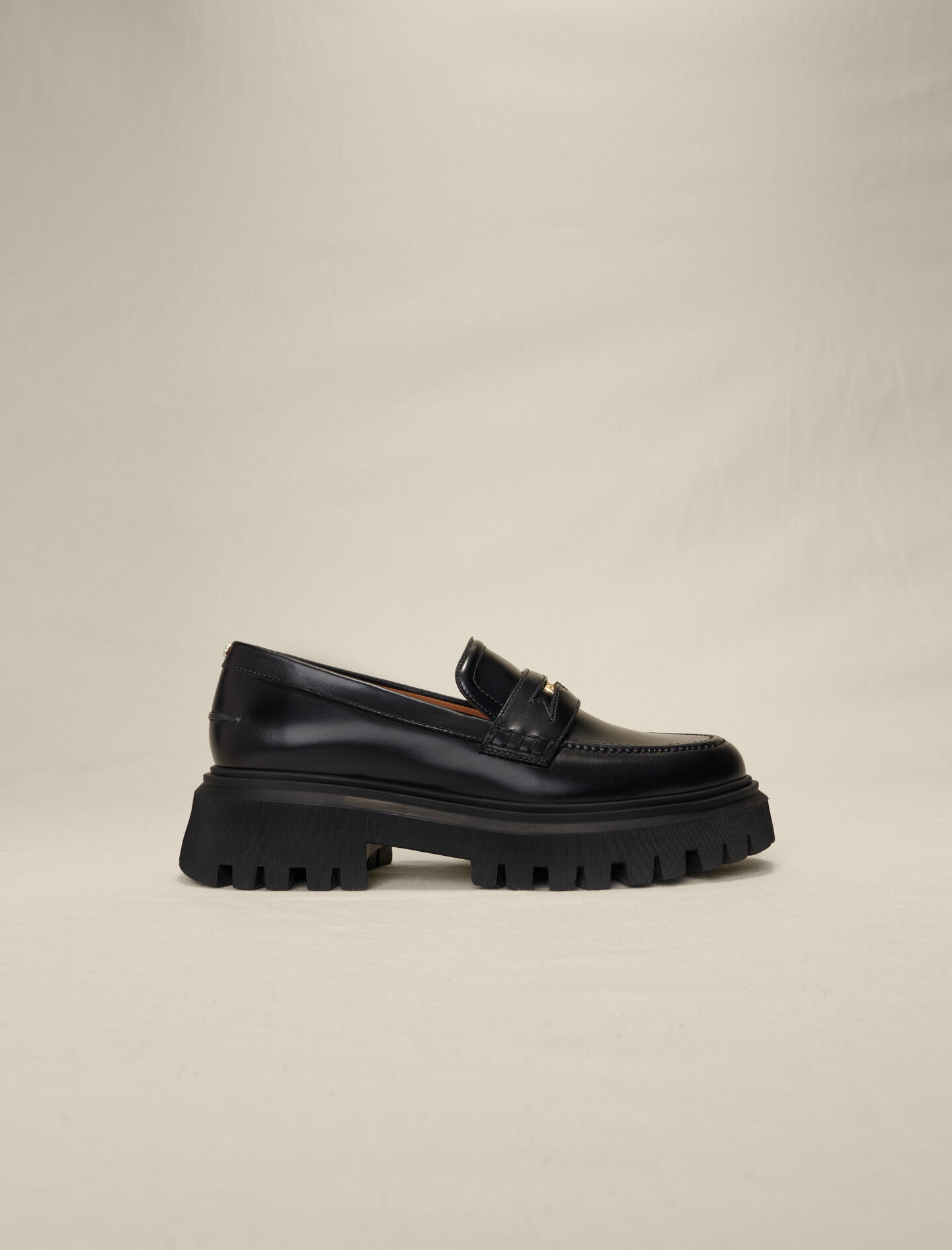 223FLOAFERMEDAILLE Leather platform loafers - Sling-Back & Sandals 
