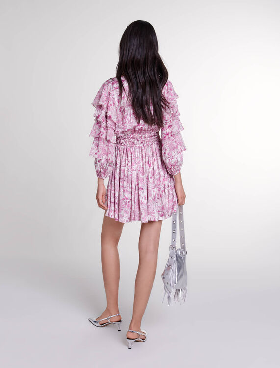 Patterned ruffled dress - Dresses - MAJE