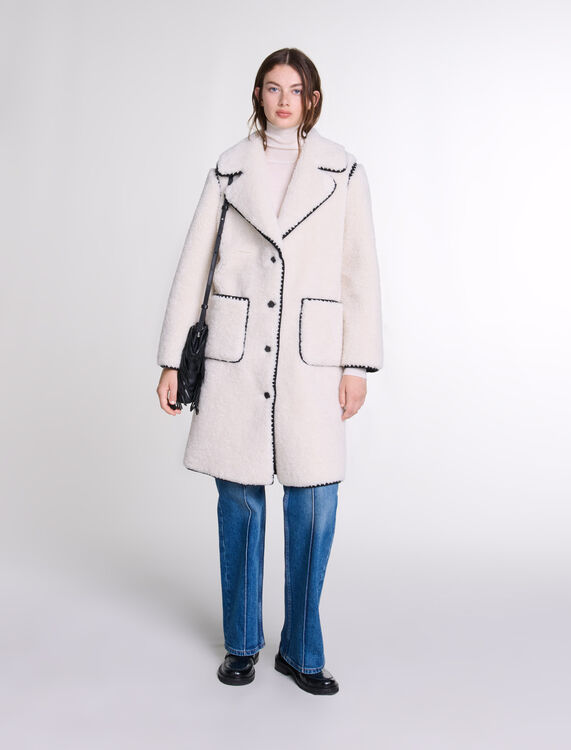 Mid-length fleece coat -  - MAJE